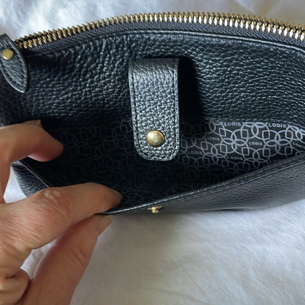 Lodis |Black|Olivia|Leather |Pebbled|Wristlet|Removable Card Stacker Insert|NWOT - Picture 8 of 16